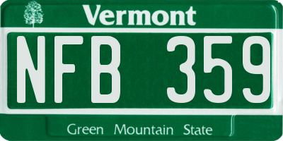 VT license plate NFB359