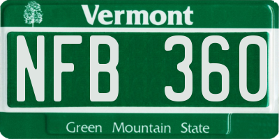 VT license plate NFB360