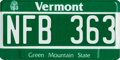 VT license plate NFB363