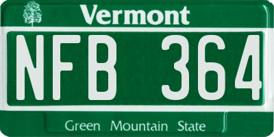 VT license plate NFB364