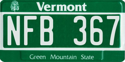 VT license plate NFB367