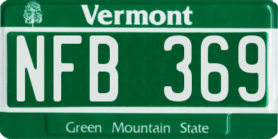 VT license plate NFB369