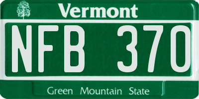 VT license plate NFB370