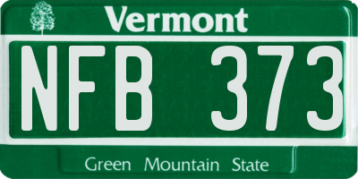VT license plate NFB373