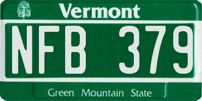 VT license plate NFB379