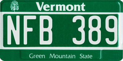 VT license plate NFB389