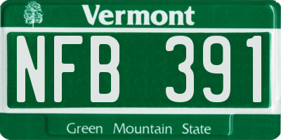 VT license plate NFB391