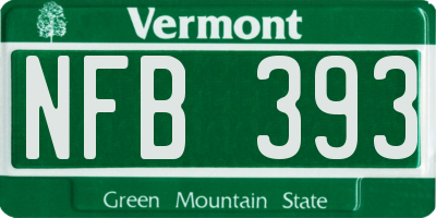 VT license plate NFB393