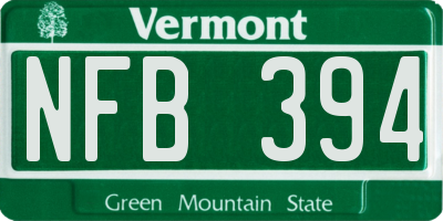 VT license plate NFB394