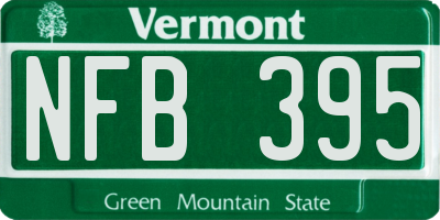 VT license plate NFB395