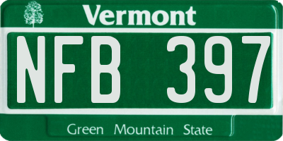VT license plate NFB397