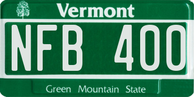 VT license plate NFB400