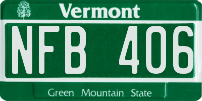 VT license plate NFB406