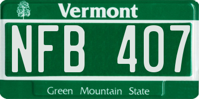VT license plate NFB407