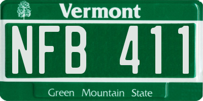 VT license plate NFB411