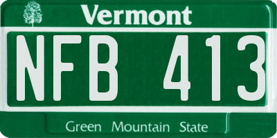 VT license plate NFB413