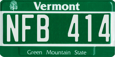 VT license plate NFB414