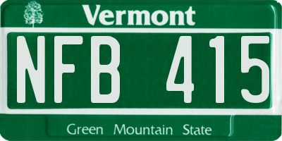VT license plate NFB415