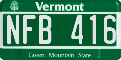 VT license plate NFB416