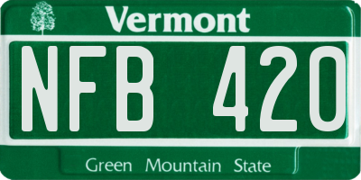 VT license plate NFB420