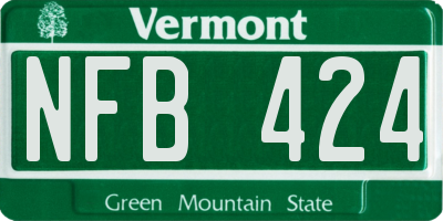 VT license plate NFB424