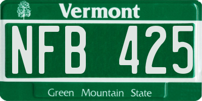 VT license plate NFB425