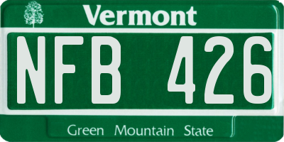 VT license plate NFB426