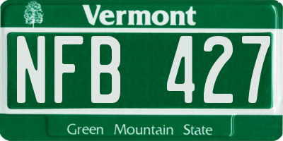 VT license plate NFB427