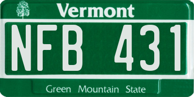 VT license plate NFB431