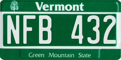 VT license plate NFB432