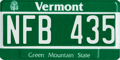 VT license plate NFB435