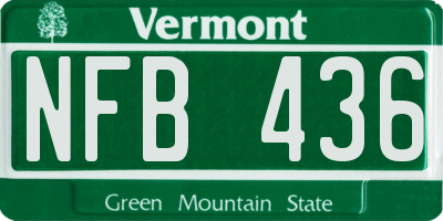 VT license plate NFB436