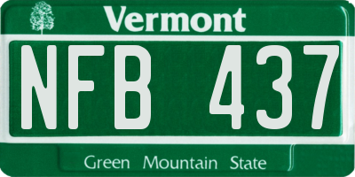 VT license plate NFB437
