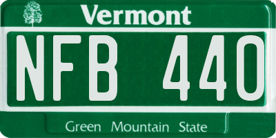 VT license plate NFB440