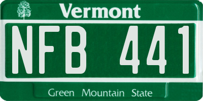 VT license plate NFB441