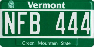 VT license plate NFB444