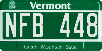 VT license plate NFB448