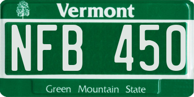 VT license plate NFB450