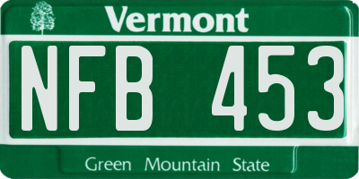 VT license plate NFB453
