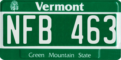 VT license plate NFB463