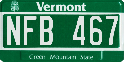 VT license plate NFB467