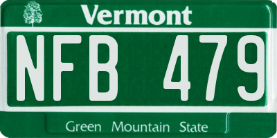 VT license plate NFB479