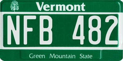VT license plate NFB482