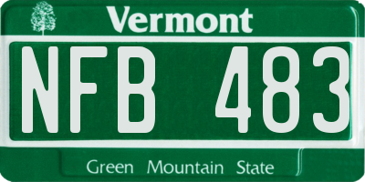 VT license plate NFB483