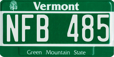VT license plate NFB485