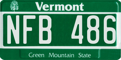 VT license plate NFB486