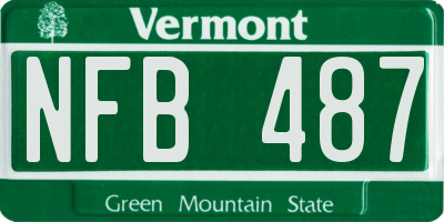 VT license plate NFB487