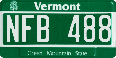 VT license plate NFB488