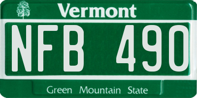 VT license plate NFB490