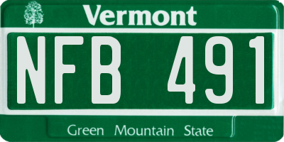 VT license plate NFB491